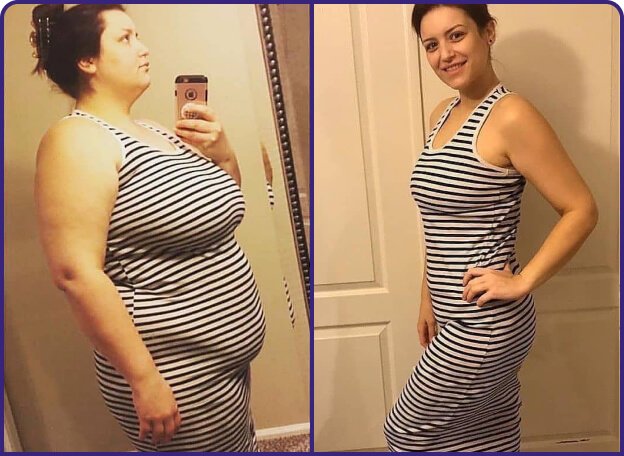 Female customer transformation image used in 21 Keto Gummies marketing